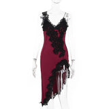 Fongt Sexy Deep V Sling Dress Body Show-Up Back Party Hottie Temperament Hip