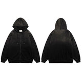 Hop Streetwear Hooded Jacket 2022 Men Gradient Color Embroidery Jacket Coat Autumn Harajuku Cotton Jacket