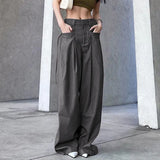 Fongt Tooling Wind Woven Pants Straight Pants Women's Casual Hanging Drop Feeling Loose Hot Girl Pants-Outfit