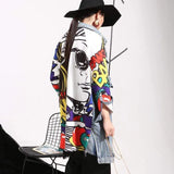 Fongt New Women's Jeans Windwear Fashion Style Like Creative Pattern Splicing Loose Washing Denim