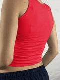 Gothic Screen Print Crop Tank Top-Outfit