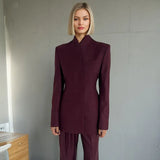 Temperament Commuting Style Two Sets 2025 New No-Sleeve Blazer + High-Waisted Trousers Women's Solid Color