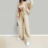 Fongt Women's Wear 2024 Autumn And Winter Suit New Fashion Solid Color Casual Loose Street Sports Hoodie Suit For