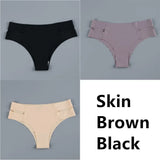 Seamless Panties Ladies Thong Plus Size Women Sexy G String Low Waist Panty Solid Ice Silk Intimates Underwear M-XL