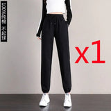 Fongt Pants Korean Version Loose Thin Students Tied Everything Ins Trend Casual Pants Autumn Women's Pants-Outfit