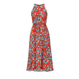 Fongt Women's Dress New Summer Sexy Fashion Milk Silk Print Floral Dress