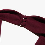 Burgundy Large Collar Halter Midi Dress-Outfit