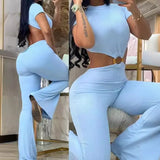 Fongt 2023 Women's Sexy Round Collar Open Back Slim And Hip Solid Color Jumpsuit