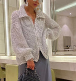 Fongt 2025 New High-End Temperament Small Scented Smeal Smeal Smeal V-Neck Sweater