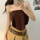 Version Of The 2025 Summer Pure-Hearted Hottie Show Skinny Sexy Bra Strap Small Vest Design Feel Top