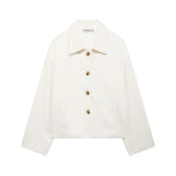 Fongt Women's Clothing Retro Casual Clip Long-Sleeved Single Buckle Hair Jacket Jacket
