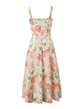 Fongt 2025 New French Gentle Fashion Printing Mesh Lace Design Long Sling Dress