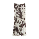 Fongt Women's INS Explosion Animal Printed Shirt + With Belt Silk Styt Dress Set