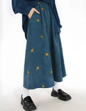 Embroidered Corduroy Maxi