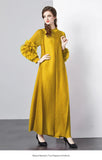 Fongt Folds Solid-Colored Dress Women's Niche Light-Cooked Three-Dimensional Flowers Loose Thin-Skinny Long Dress
