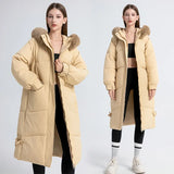 Down Cotton-Padded Jacket Female Long Over The Knee In 2024 New Winter Hot Style Thick Students Bread Clothes Cotton-Padded Jacket-Outfit