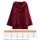 Fongt Women's Autumn New Asymmetric Scarf Short Loose Knit Coat