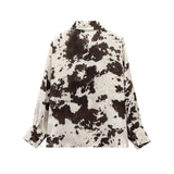 Fongt Shirt Women's Skirt Set Explosive Texture Silk With Belt Animal Pattern