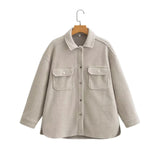 Fongt Explosion Women's Fashion Blouse Solid Color Hair Coat