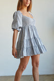 Gingham Babydoll Dress 703-1-Outfit