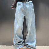 Vintage Light Blue Wide Leg Loose Jeans-Outfit