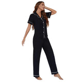 Fongt Women's Spring Solid Color Short-Sleeved Trousers Home Clothes Two Sets Of Female OZON-Outfit