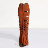 Sexy Two-Piece Set 2025 New Shoulder Kinesi Blouse + Hollow Half-Dress Suit Female