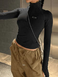 Zip-Up Long Sleeve Crop Top-Outfit