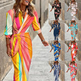 Women's New Fashion Printed Shirt Tie Medium Long Strip-Outfit