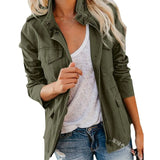 Fongt Spring And Autumn Self-Body Fashion Street Trendy Solid Color Loose Korean Version Zipper Multi-Pocket Jacket Women's