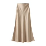 Fongt Lustrous Silky Silky Dress Half-Dress Women's Summer Long Fishtail Skirt High-Waisted Thin-Butt Skirt9902
