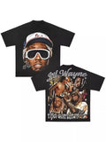 Pattern Retro Style Original Gothic Hip Hop Animation Printing Oversized T-Shirt Loose Casual Short Sleeves For Men And Women-Outfit