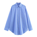 Fongt Homemade New Women's Striped Loose Shirt 5030011 Striped Pants 5030402