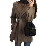 Women Wool Coat Long Sleeve Single Breasted Fashion Turn Down Female Blends Causal Loose Winter Outwear