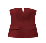 Fongt Women's Clothing INS Net Red Explosion Without Shoulder Strap Short Thoracic Top