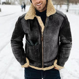Fongt Leather Velvet Men's Coat Station Winter Warm Jacket Thick Collar Hit Six Colors Seven Yards