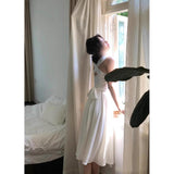Fongt Temperament White Dress Women's New Summer Cross-Banding High-Grade Niche Slings To Lift Body