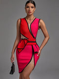 Dress 2023 New Women's Pink Bodycon Dress Elegant Sexy Mesh Insert Evening Club Party Dress High Quality
