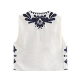 New Embroidered Round-Neck Cardigan In Summer Is Fashionable Vest.-Outfit