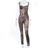 Fongt Spring 2025 New Jumpsuit Street Trend Leopard Print Jumpsuit