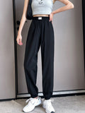 Black Jogging Cropped Harem Pants Women Oversize Summer Quick Dry Joggers Gray Sweatpants Female Casual Sports