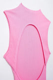 Knitted Hollow Out Back Mini Balloon Dress-Outfit