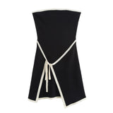 New Summer Style Knitted Slim Chest Mini Dress Apron-Outfit