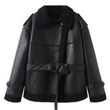Fongt Women's Clothing Explosion Pure Fashion Street Collar Fur Warm Coat Long Short