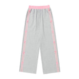 Striped Side Bow Sweatpants-Outfit