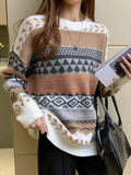 Vintage Jacquard Knit Sweater-Outfit