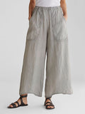 Cotton And Linen Casual Large Pocket