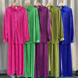 Net Color Press Fold Suit-Outfit