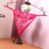 Fongt Transparent Thong Heart-Shaped Hollow Sexy Ultra-Thin Low-Rise Hot Seduction Traceable Breathable Trousers Woman