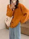 Women Solid Big Pocket Loose Casual Long Cardigan Coat Warm Autumn and Winter New Oversize Cardigans for Women